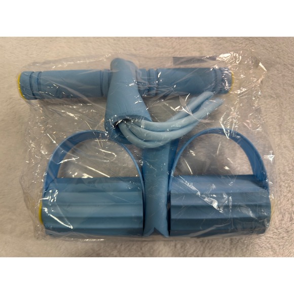 Blue Pedal Resistance Band Fitness Toning Tube Foot Pedal Exerciser - Picture 2 of 10